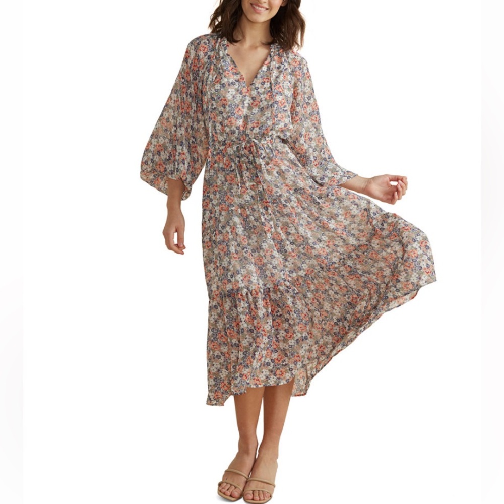 MinkPink womens XL Arve Belted MIDI dress, Never worn, New with tags!